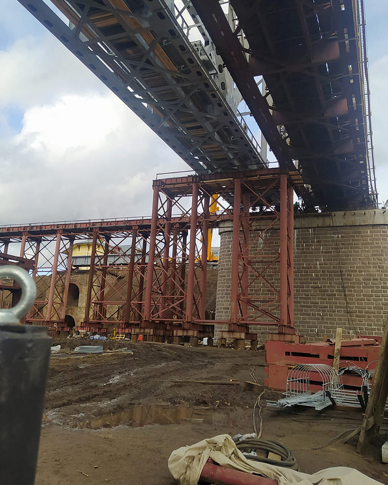 Демонтаж жд моста через реку Ока в Серпуховcком районе